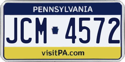 PA license plate JCM4572