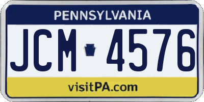 PA license plate JCM4576