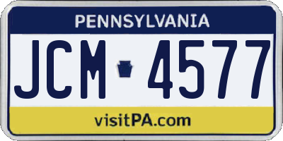 PA license plate JCM4577