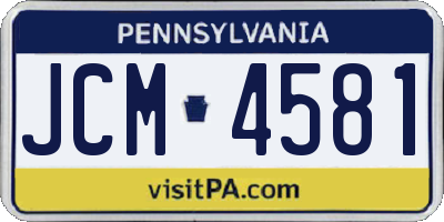 PA license plate JCM4581