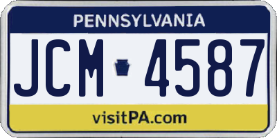 PA license plate JCM4587