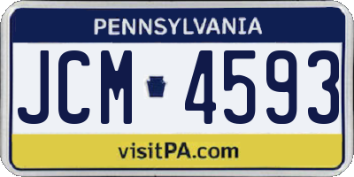 PA license plate JCM4593