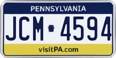 PA license plate JCM4594