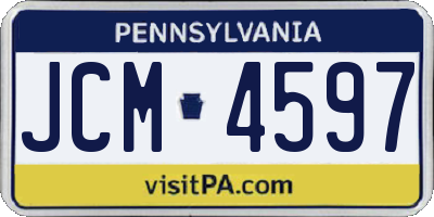 PA license plate JCM4597