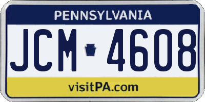 PA license plate JCM4608