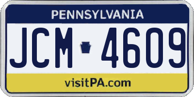PA license plate JCM4609