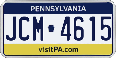PA license plate JCM4615