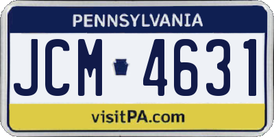 PA license plate JCM4631