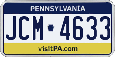PA license plate JCM4633