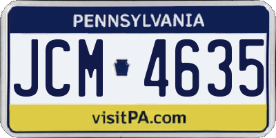 PA license plate JCM4635