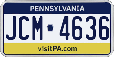 PA license plate JCM4636