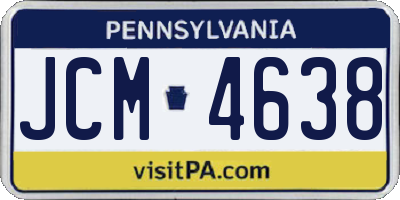 PA license plate JCM4638