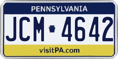 PA license plate JCM4642