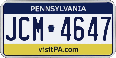 PA license plate JCM4647