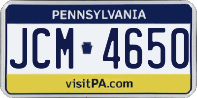 PA license plate JCM4650
