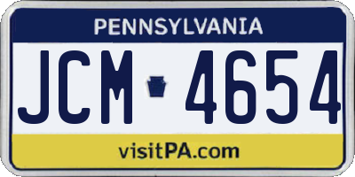 PA license plate JCM4654