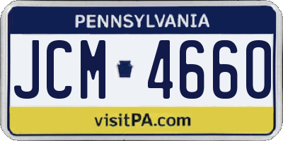 PA license plate JCM4660