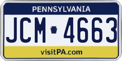 PA license plate JCM4663