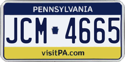 PA license plate JCM4665