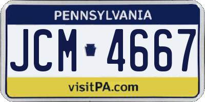 PA license plate JCM4667