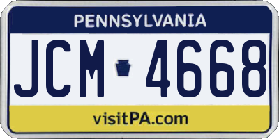 PA license plate JCM4668