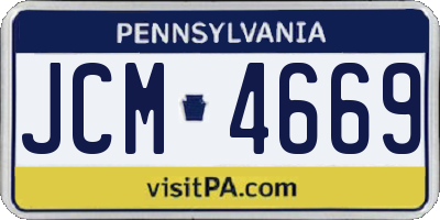 PA license plate JCM4669