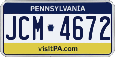 PA license plate JCM4672