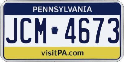 PA license plate JCM4673