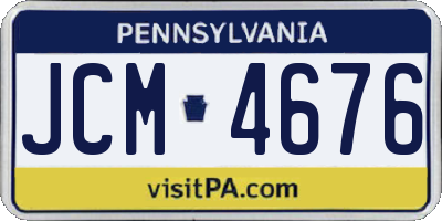 PA license plate JCM4676
