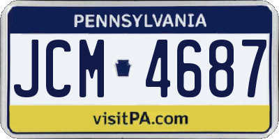 PA license plate JCM4687