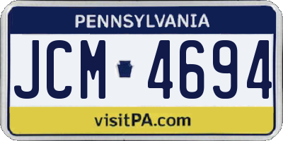 PA license plate JCM4694