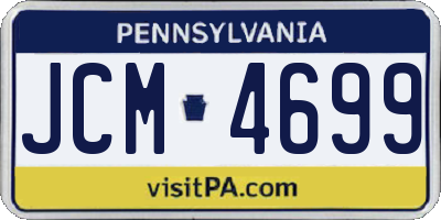 PA license plate JCM4699
