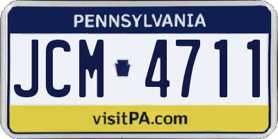 PA license plate JCM4711
