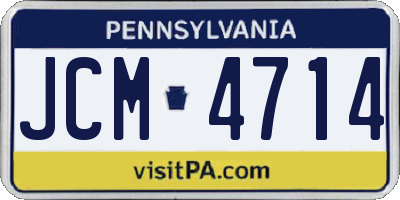 PA license plate JCM4714