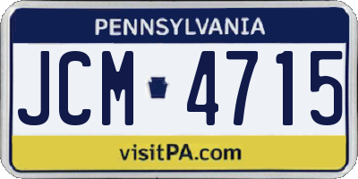 PA license plate JCM4715
