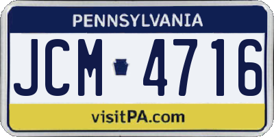 PA license plate JCM4716