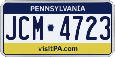 PA license plate JCM4723