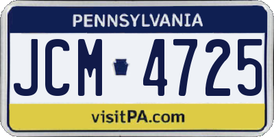 PA license plate JCM4725