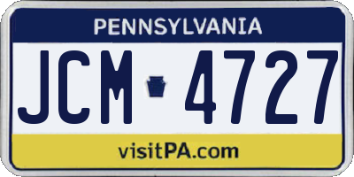 PA license plate JCM4727