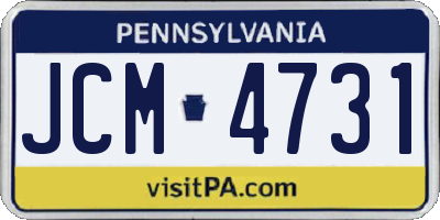 PA license plate JCM4731