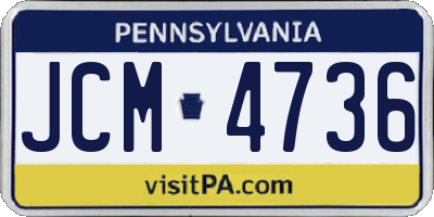 PA license plate JCM4736
