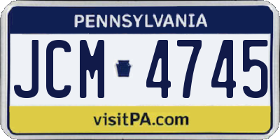 PA license plate JCM4745