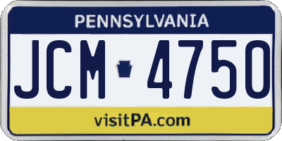 PA license plate JCM4750