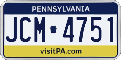 PA license plate JCM4751