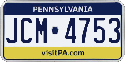 PA license plate JCM4753
