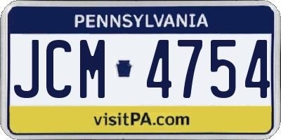 PA license plate JCM4754