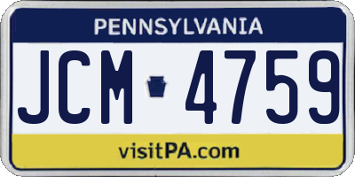 PA license plate JCM4759