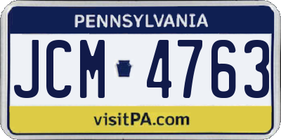 PA license plate JCM4763