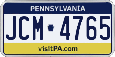 PA license plate JCM4765