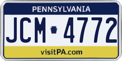 PA license plate JCM4772